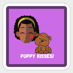 Curls and Puppies Sticker